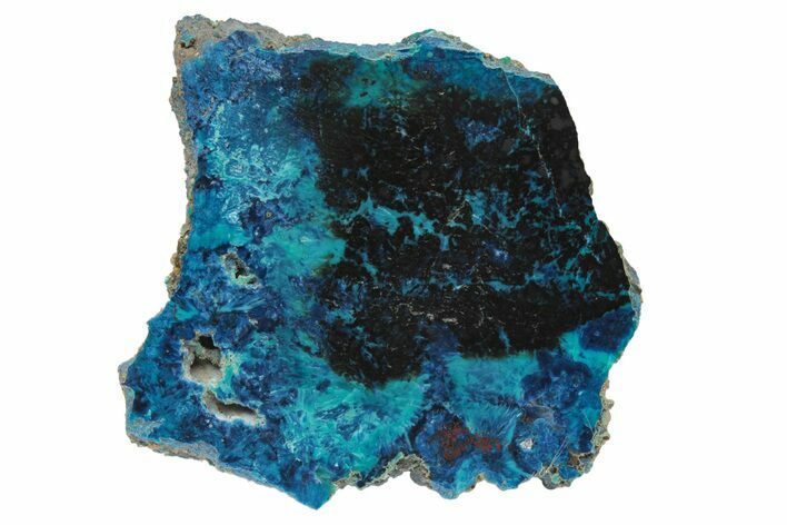 Colorful Chrysocolla and Shattuckite Slab - Mexico #227874